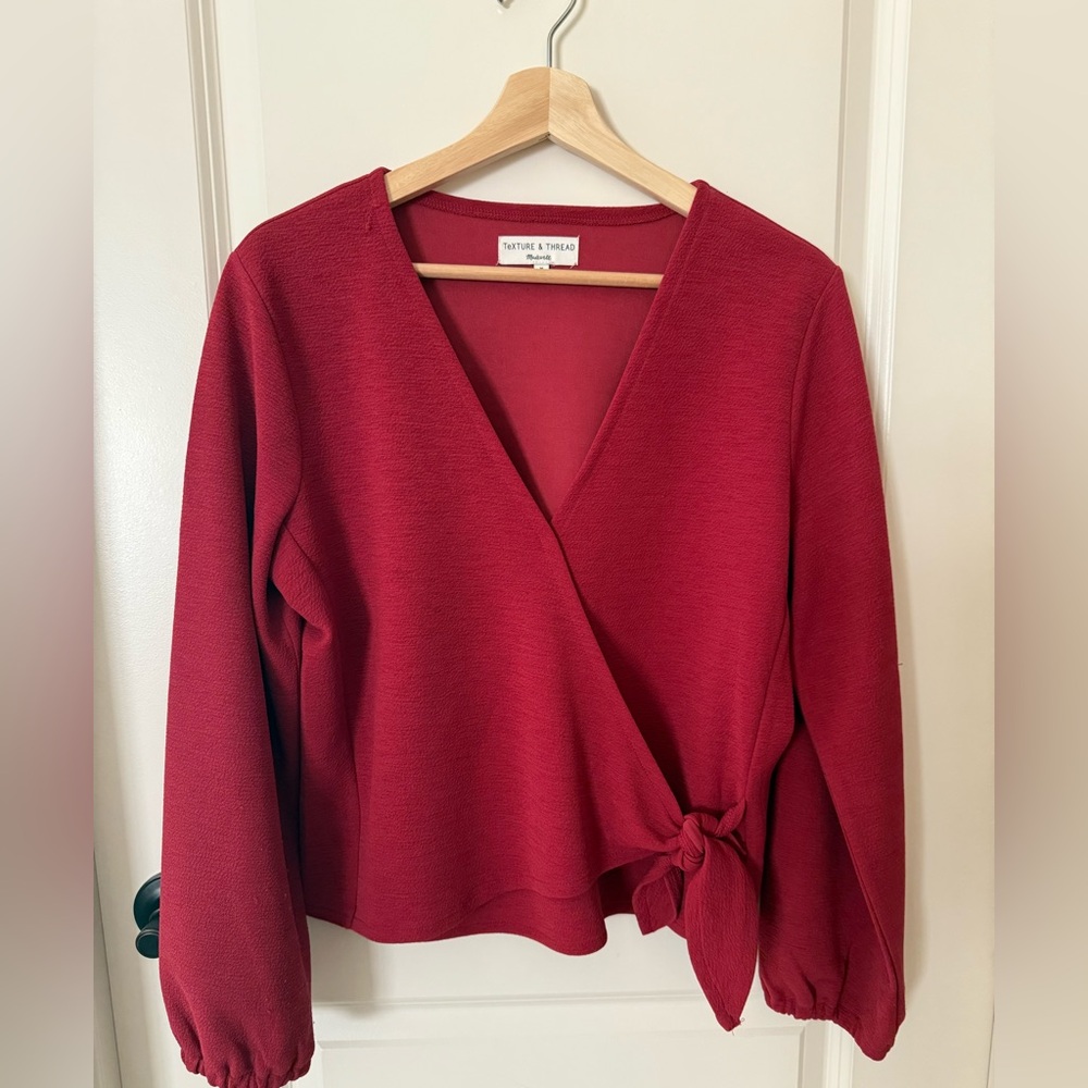 Madewell Texture & Thread Red Blouse